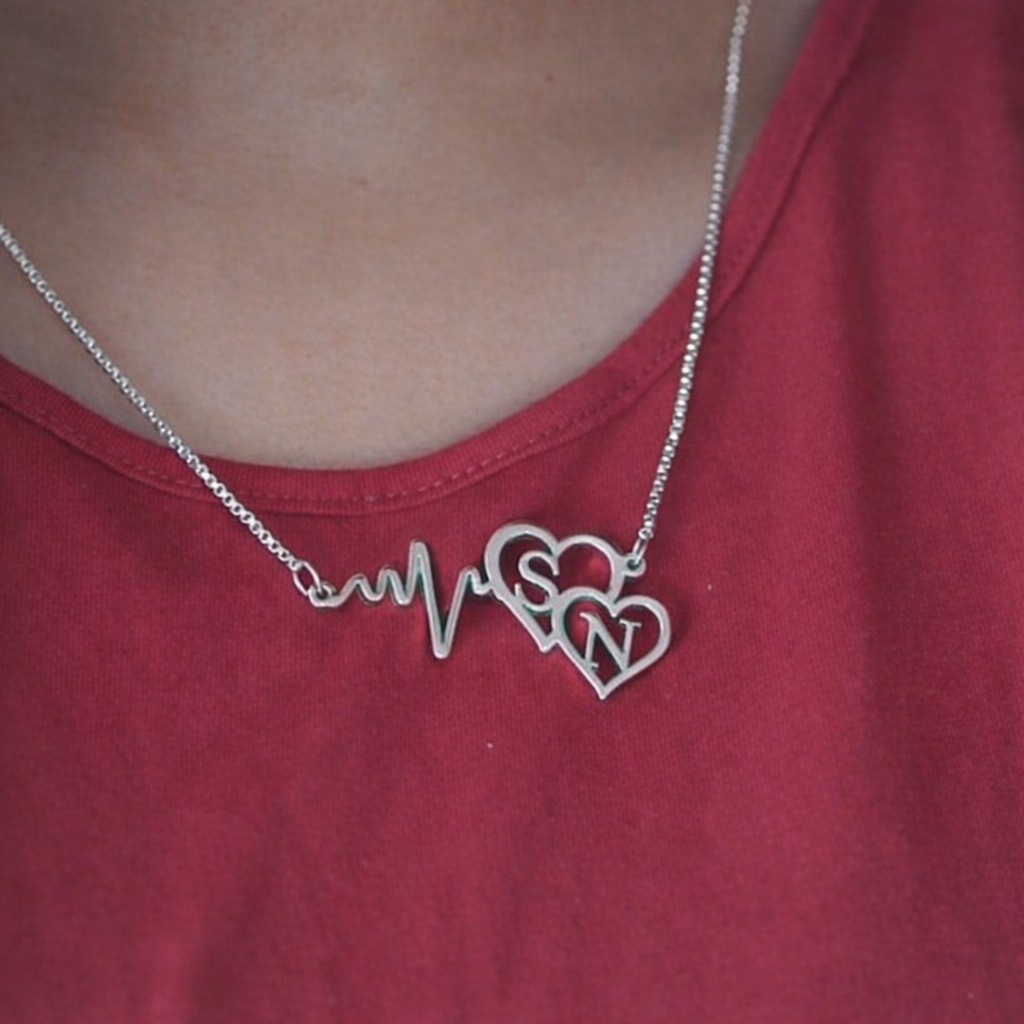 Customized Name Heartbeat Necklace ✨