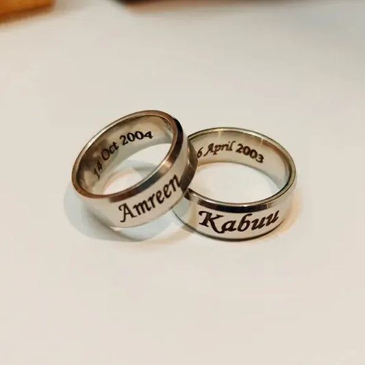 Engraved Name Couple  Rings