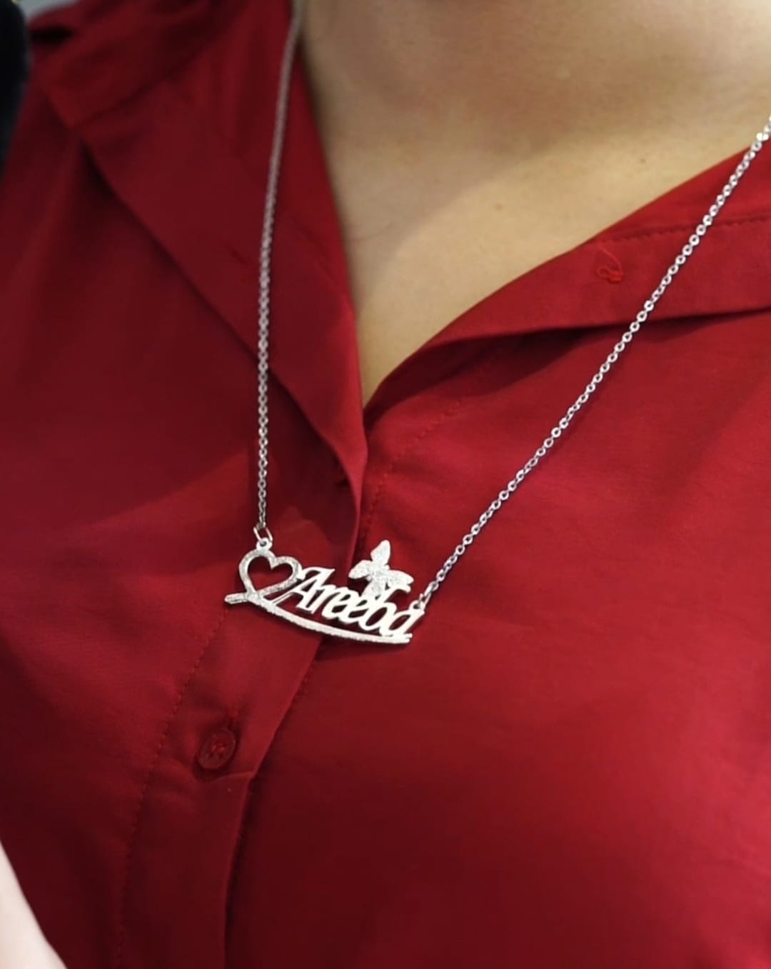 Heart shaped butterfly necklace