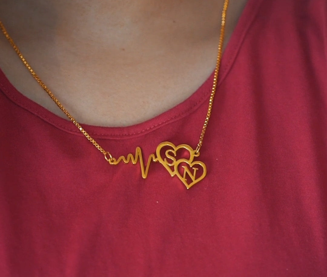 Customized Name Heartbeat Necklace ✨