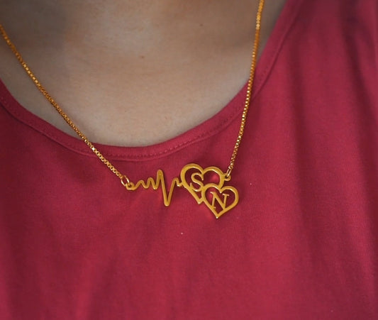Customized Name Heartbeat Necklace ✨