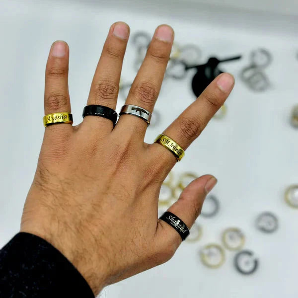 Engraved Name Couple  Rings