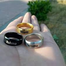 Engraved Name Couple  Rings